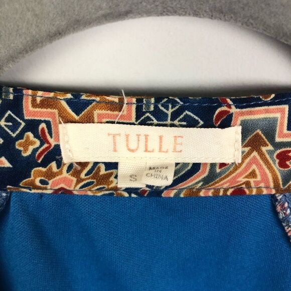 TULLE | ANTHROPOLOGIE Medallion Wrap Mini Dress Tie Waist Women’s Size Small - Picture 4 of 6